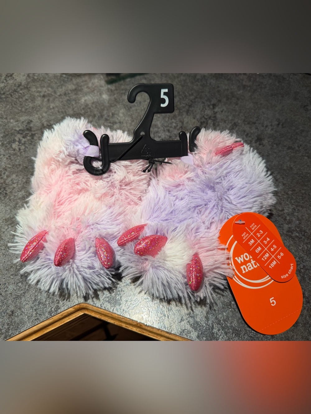 Kids Fluffy Unicorn slippers - Pink & Lavender